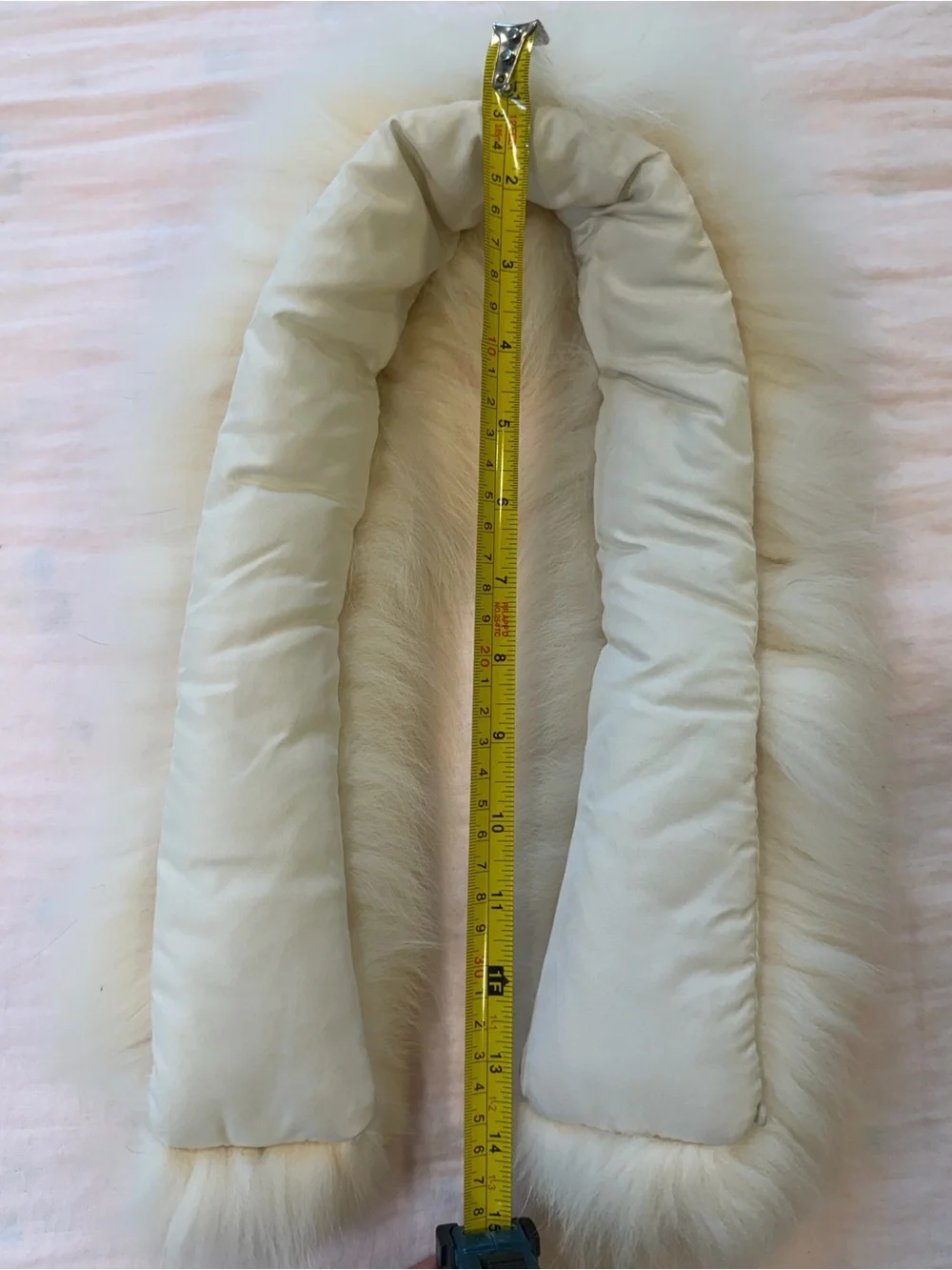 Vintage Ivory Fox Fur Collar Wrap Shawl Stole Soft Winter Scarf